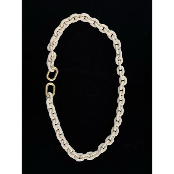 Clare V Womens Shortie Cream White Resin Chunky Chain Handbag Strap - Picture 1 of 4